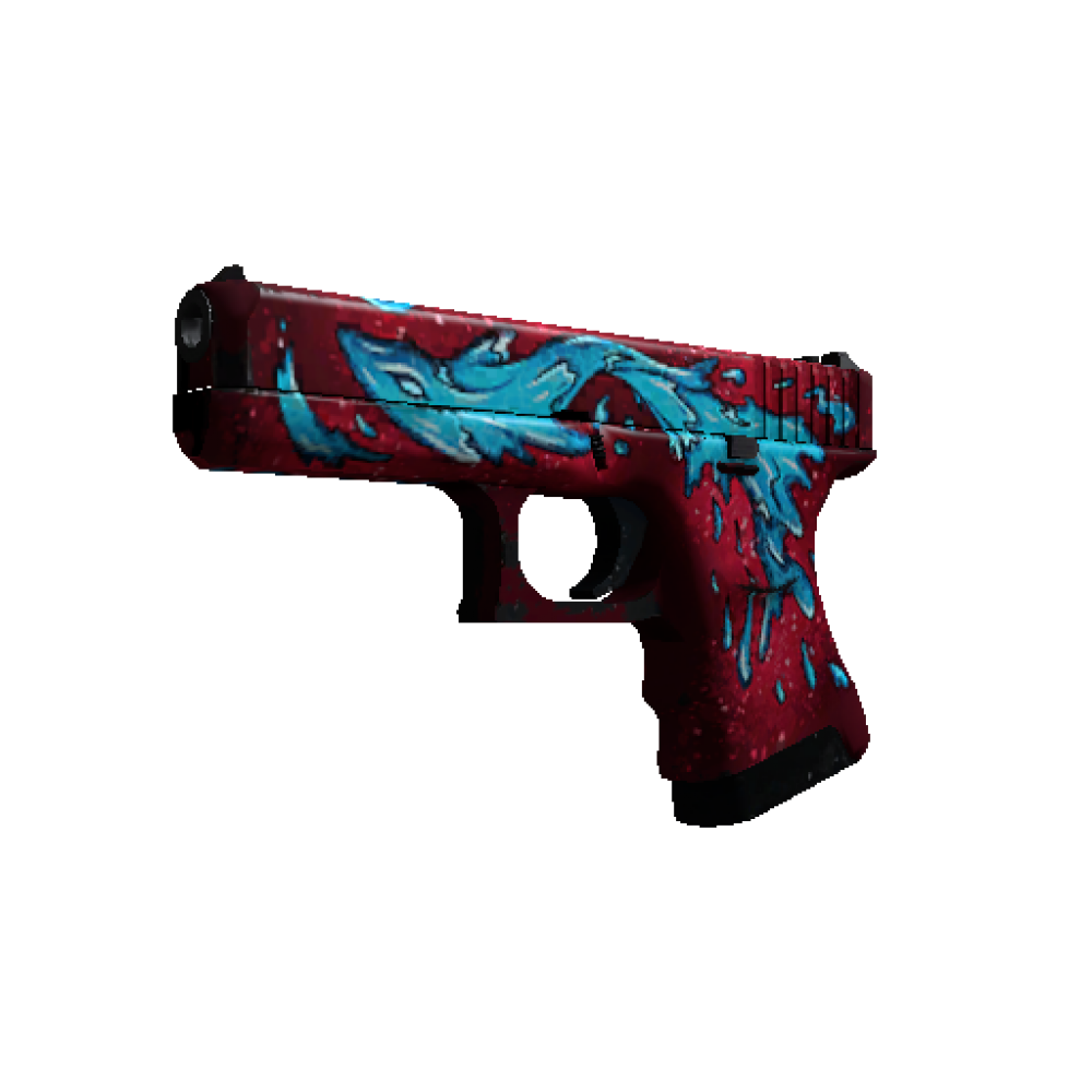 Glock-18 | Water Elemental  (Well-Worn)