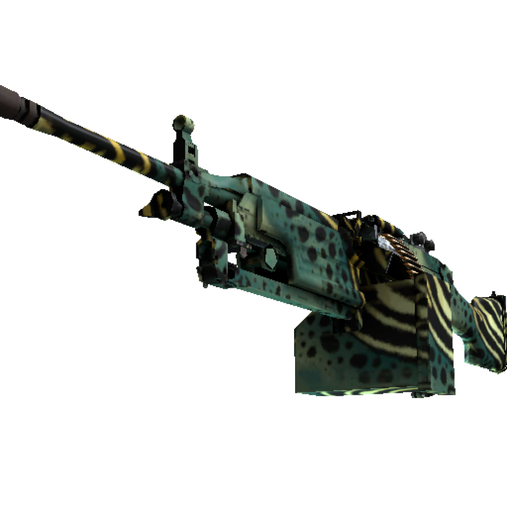 StatTrak™ M249 | Emerald Poison Dart  (Minimal Wear)